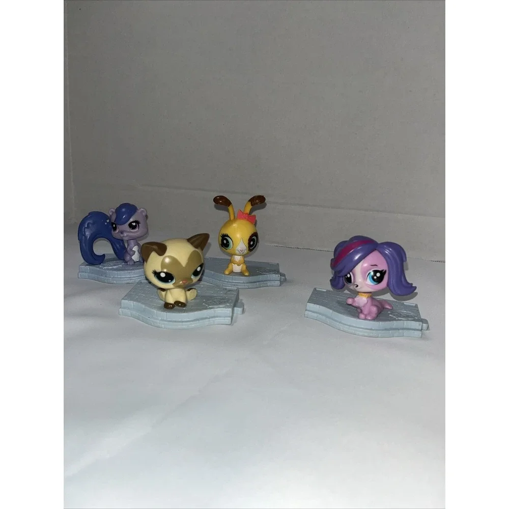 McDonald's Littlest Pet Shop Bobblehead Toys , Connecting Lot Of 4